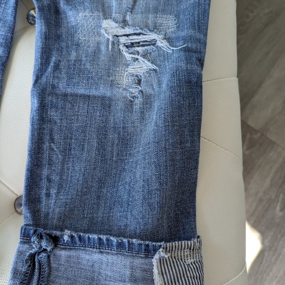 #201 WHBM Jeans Size 4S - Straight Capri Pants - Black & White Stripes Cuff - Picture 8 of 11